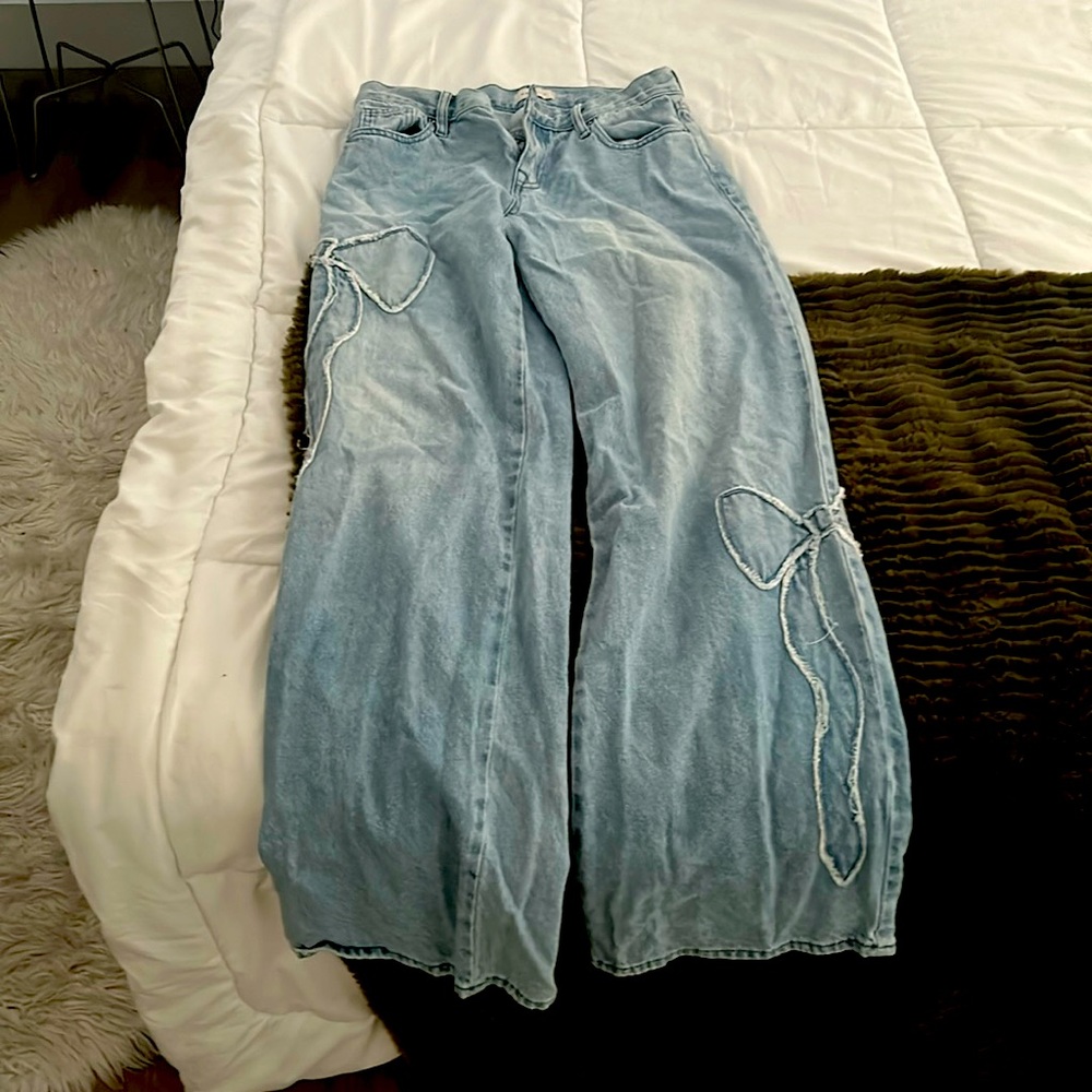 pacsun Casey low rise baggy jeans with bows